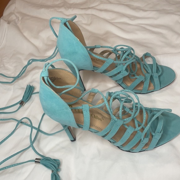 Never worn up the leg teal heels , super cute - Picture 4 of 4